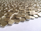 Aluminium 3D Hexagon Gold 8x14x6
