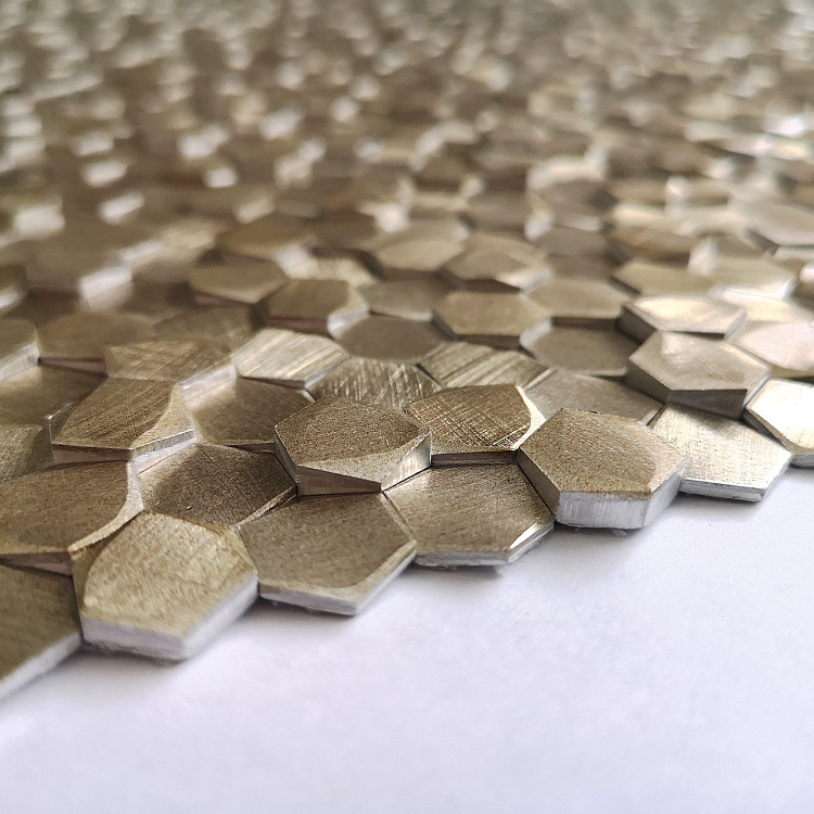 Aluminium 3D Hexagon Gold 8x14x6