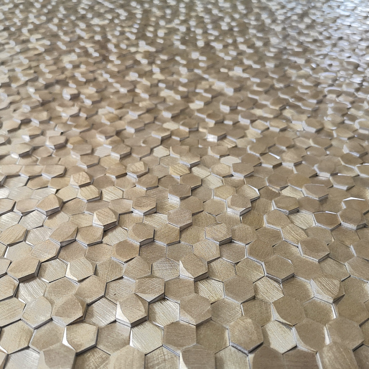 Aluminium 3D Hexagon Gold 8x14x6